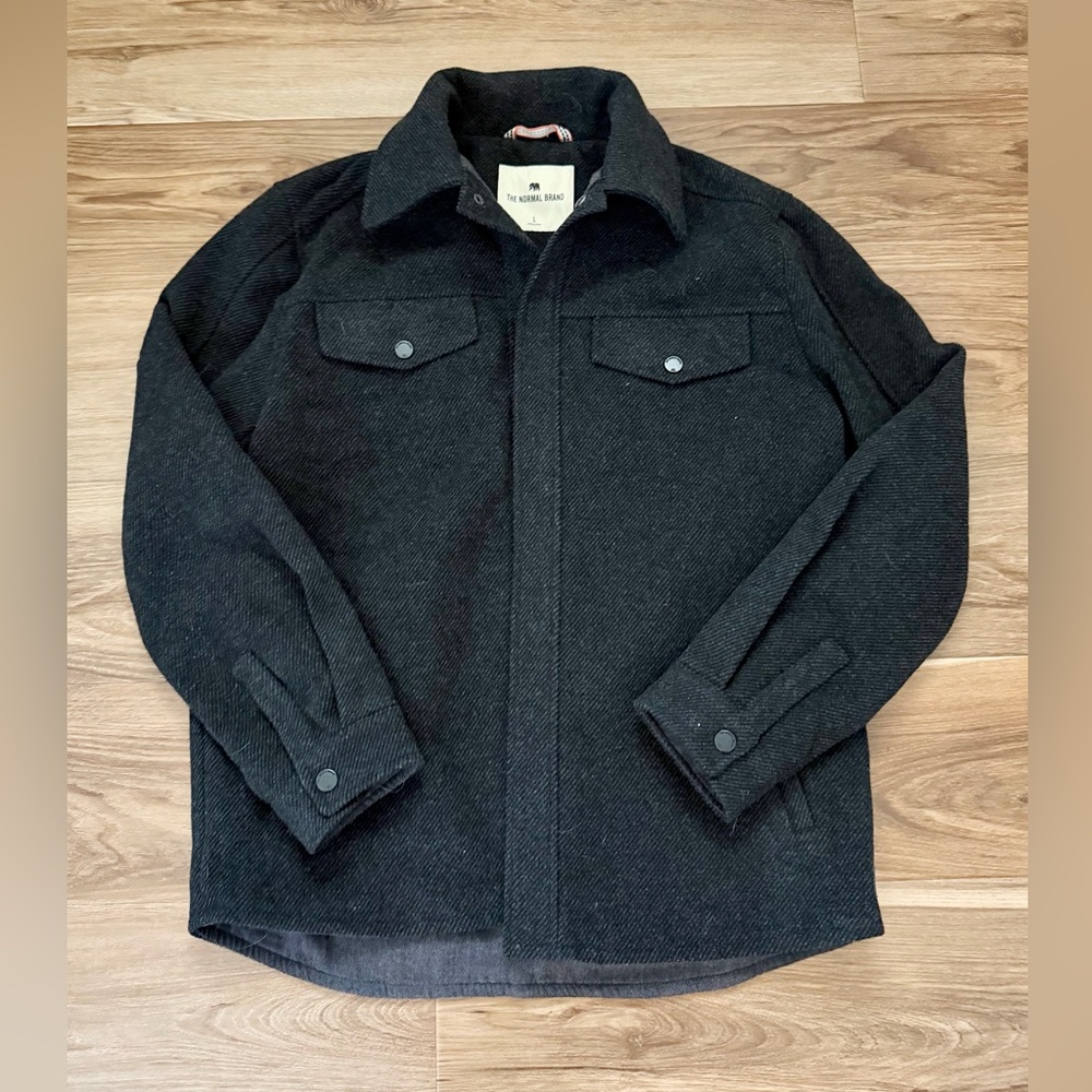 The Normal Brand Men’s sz L Legend Jacket Wool Blend Button-up Pea Coat